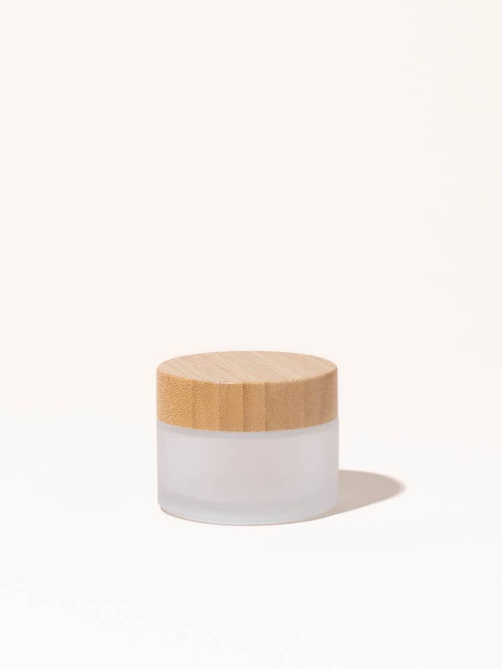 1,7 oz/50 ml frostat glas och bambuburk för wholesale av makesy