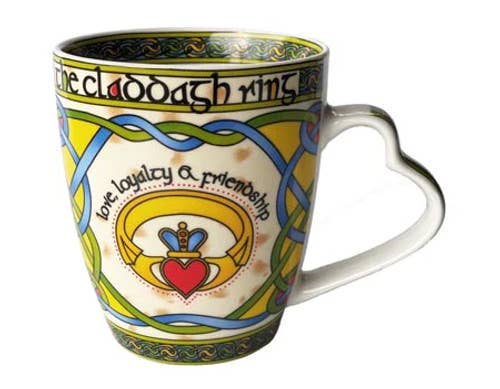 Dublin Gift Company – wholesale Kaffekoppar – The Claddagh ring mugg i benporslin1