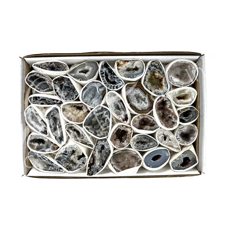 Oceanic Linkways Inc – Pedra/cristal espiritual por atacado – (GEODO)PLANO - ÁGATA, OCO NATURAL 1-2,5"0