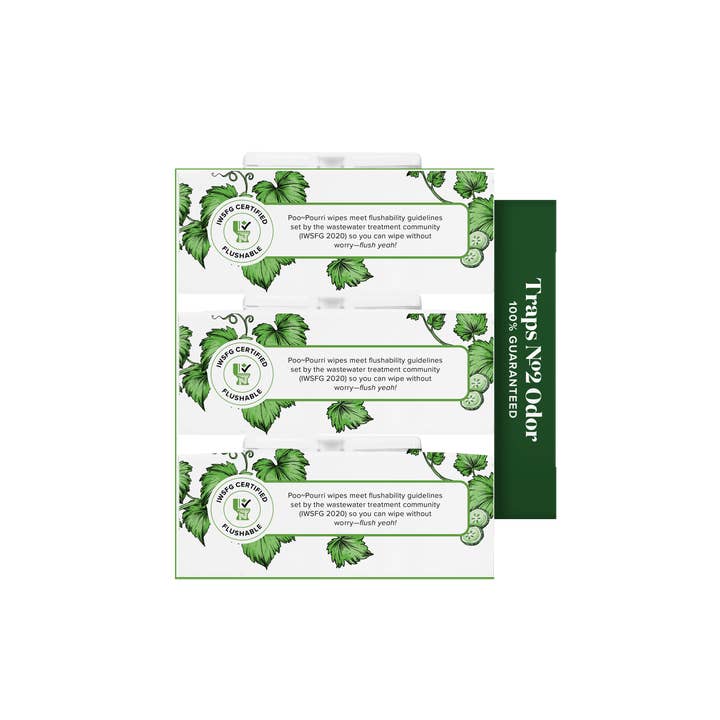 ~Pourri - Wholesale Face & Body Wipes - Cucumber Aloe Poo~Pourri Flushable Wipes 3-Pk (150 wipes)13