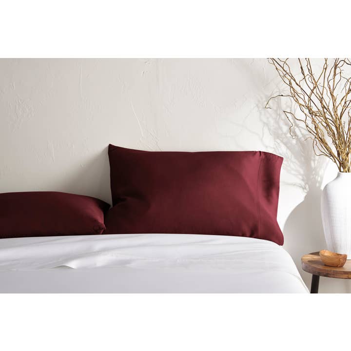 Bamboo Is Better - Wholesale Bedding Pillowcase/Sham - Signature Bamboo Viscose Pillowcase Set - RUBY RED1