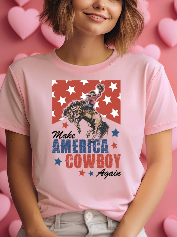 Make America Cowboy Again Graphic Tee. for wholesale by DG WORLD