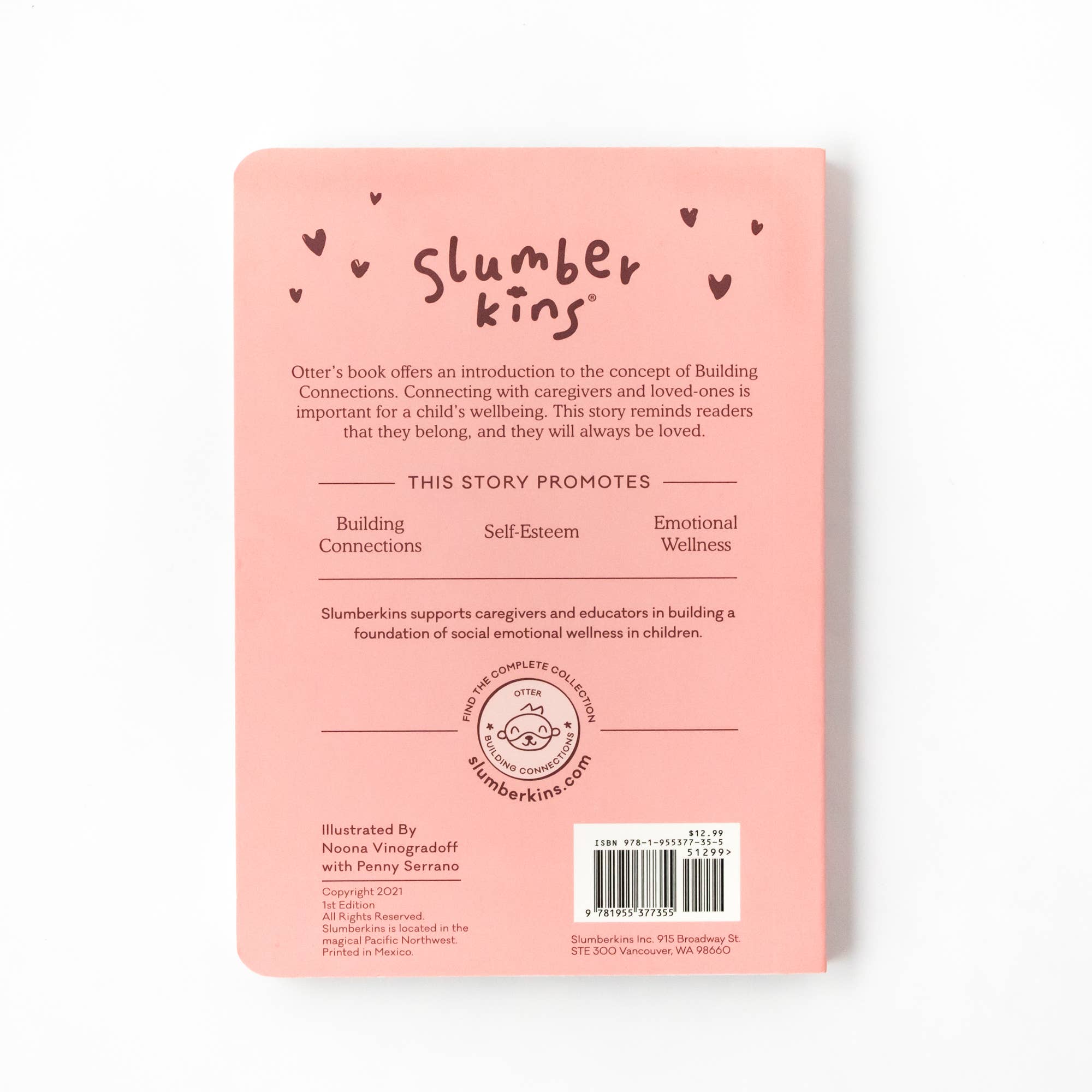 Slumberkins Inc. - Vente Peluche – enfant et bébé - Ensemble en peluche Otter Building Connections, avec 2 livres !7