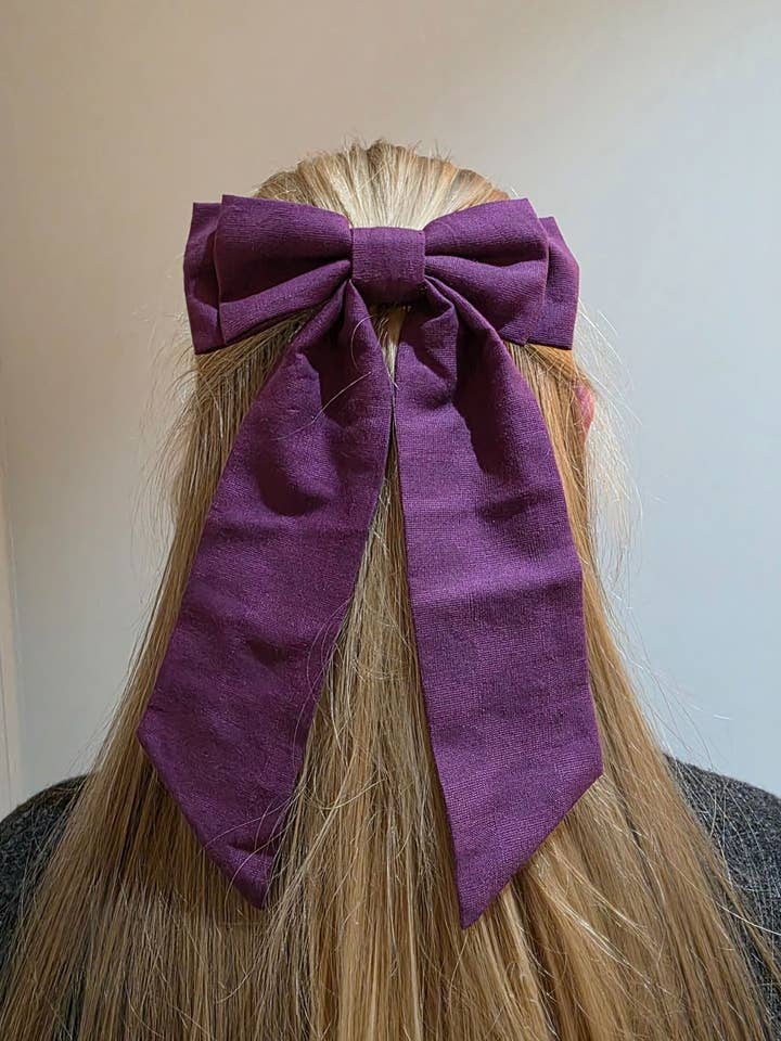 Large Cotton Bow Hair Clip for wholesale by Jenerous