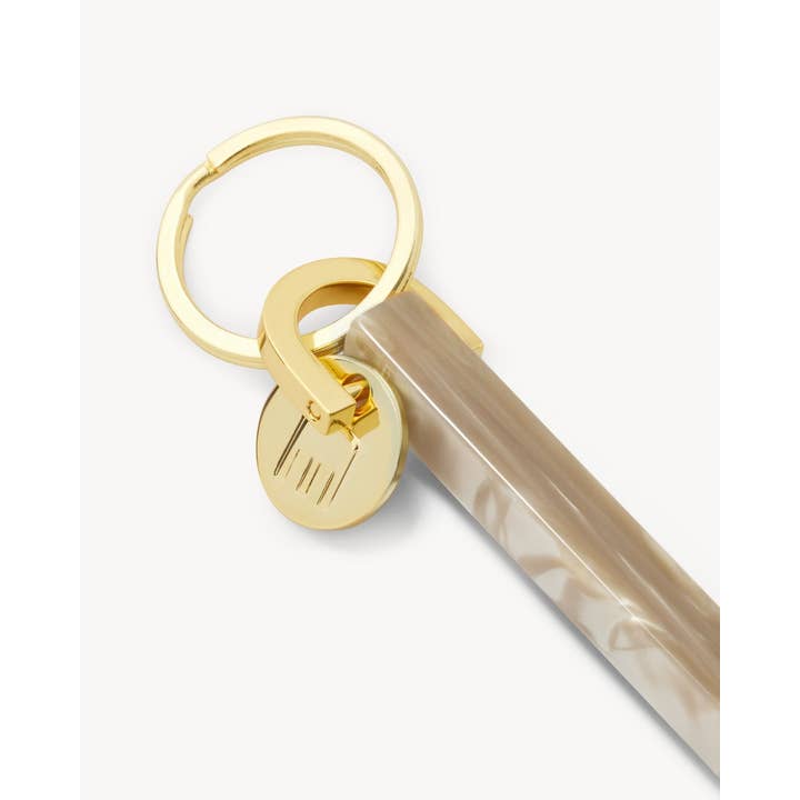 MACHETE - Wholesale Keychain - Women's - Bar Keychain in Sand Shell - Gold1
