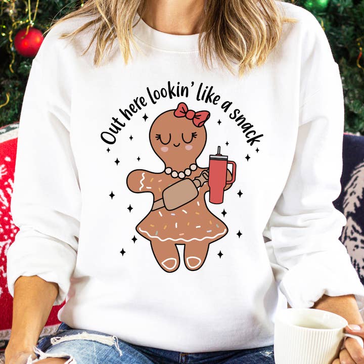 SWEATSHIRT MET GRAFISCHE KERSTPRINT voor wholesale door Bar B Tees