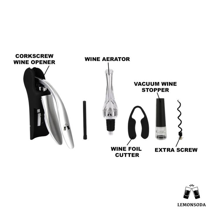 Lemonsoda - Wholesale Bottle/Wine Opener - Screwpull Lever Wine Bottle Opener Set (1pc)