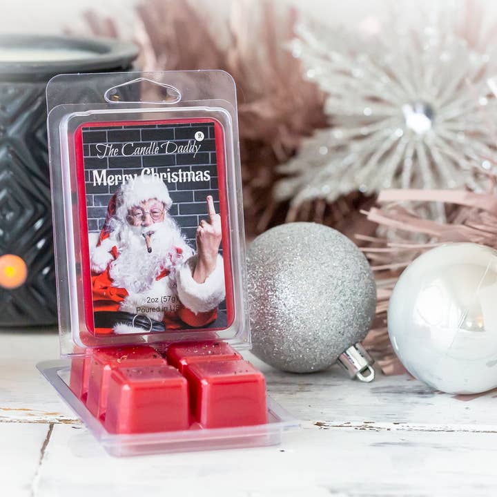 The Candle Daddy - Wholesale Wax Melt - Merry Christmas- Santa Bird Middle Finger - Funny1