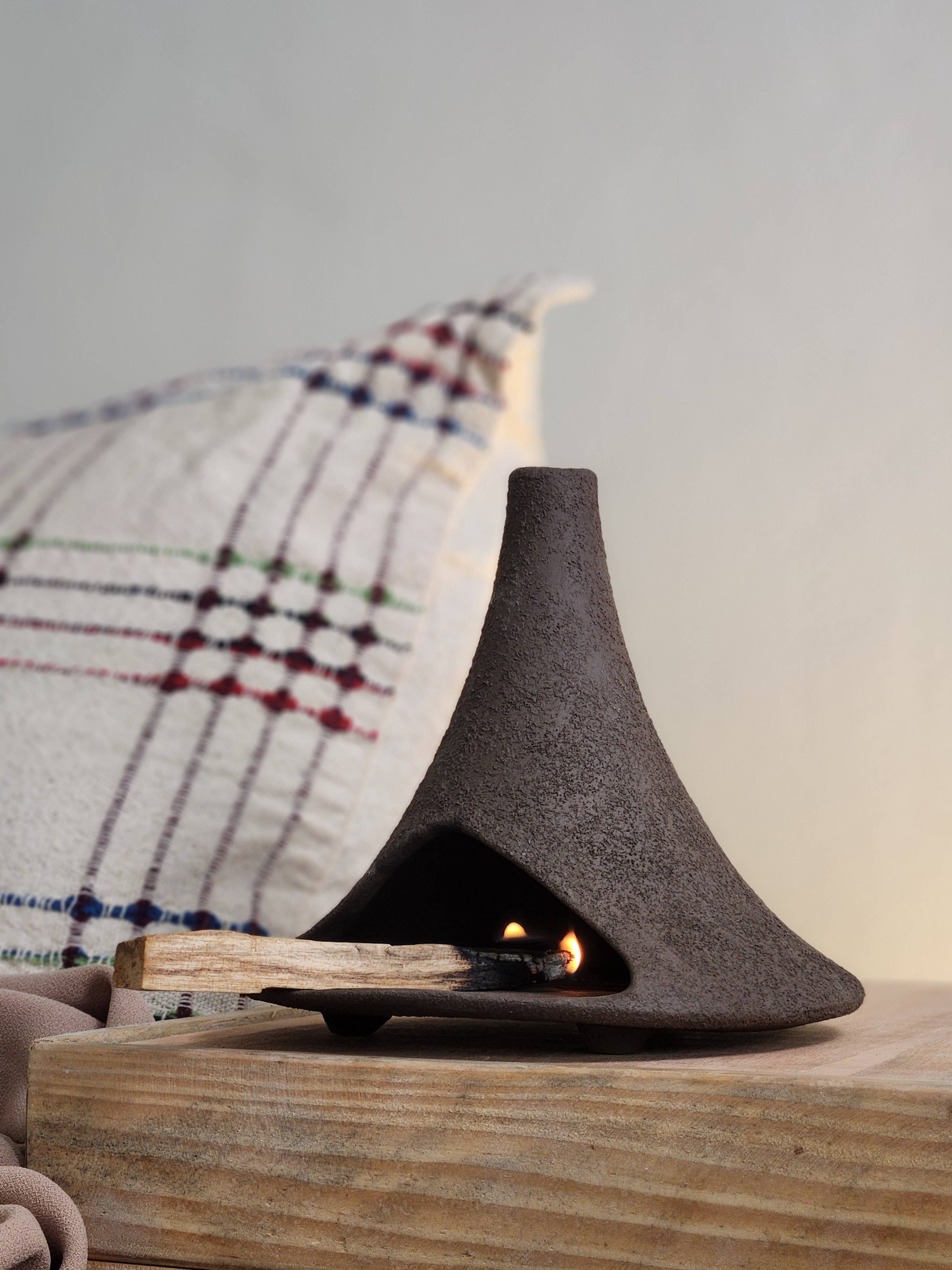 Siesta Studio - Wholesale Wierookhouder - Keramische Palo Santo-brander met bruine textuur