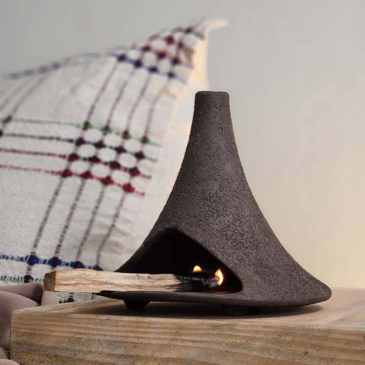 Siesta Studio - Wholesale Incense Holder - Ceramic Brown Textured Palo Santo Burner