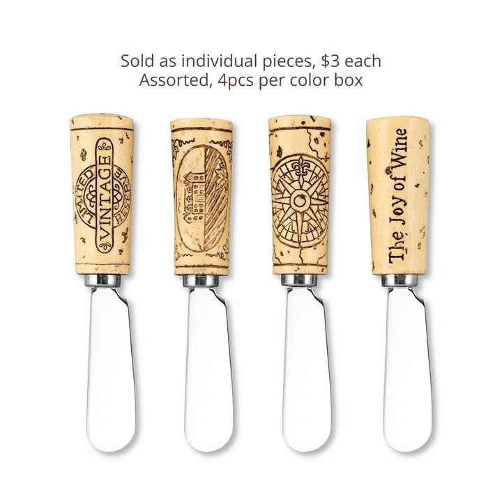 Vintage Wine Cork Polyresin Cheese Spreader for wholesale by Supreme Housewares