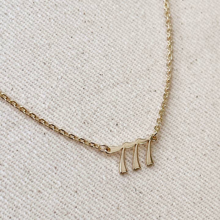 GoldFi – Großhandel Kette mit Anhänger/Charm – Halskette mit Engelszahlen, gefüllt mit 18 Karat Gold9