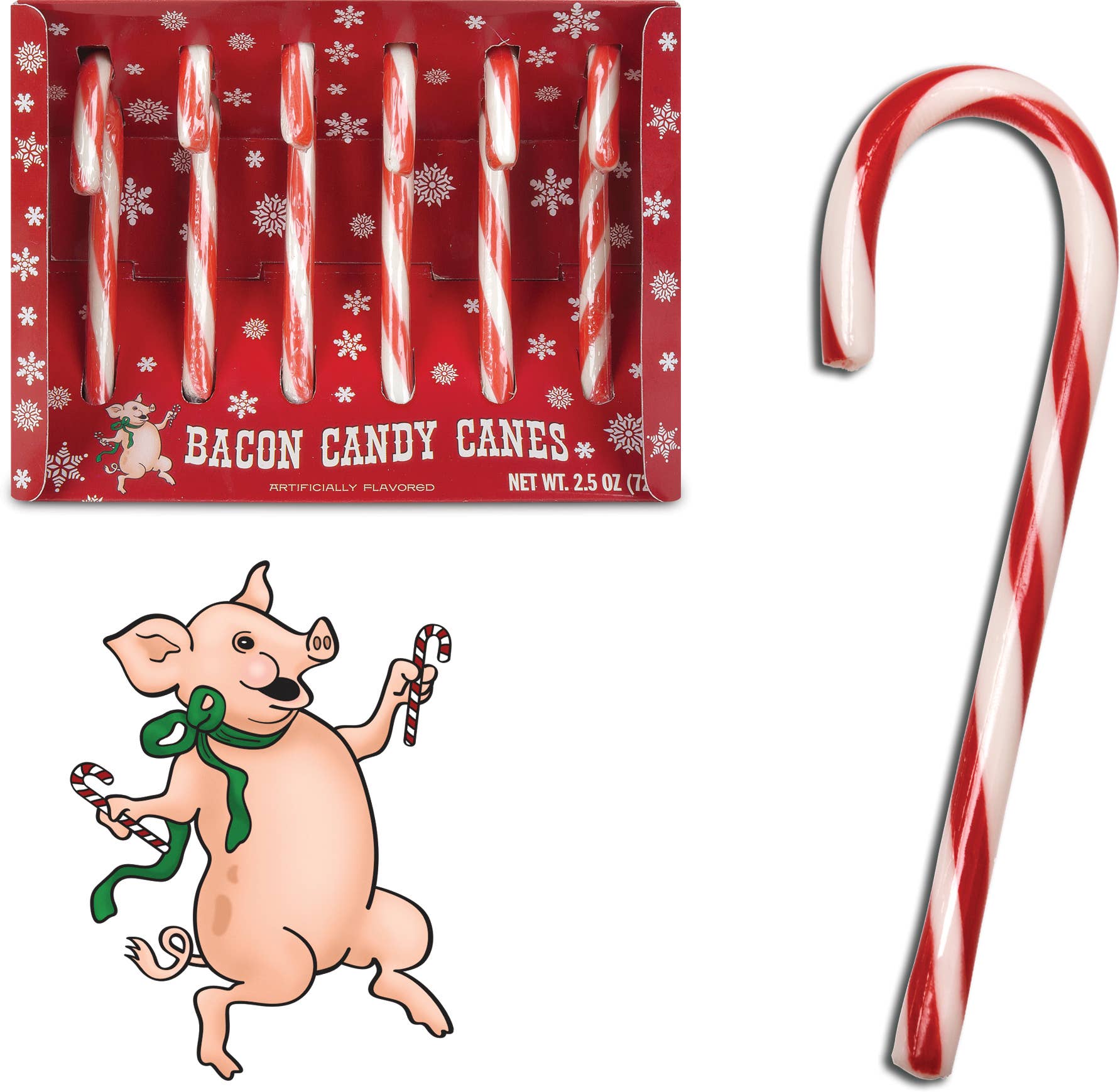 Incognito – wholesale Candy cane – CANDY CANES - BACON - SET OF 60