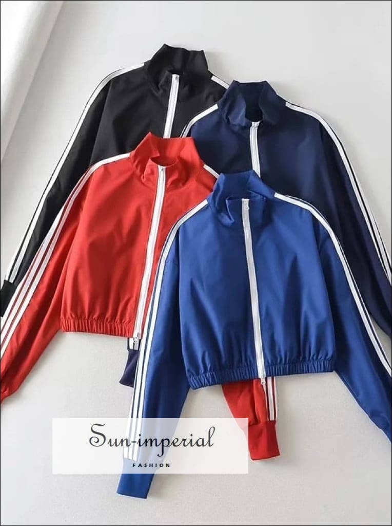 Sun Imperial - Wholesale Tracksuit - Women's - Women Striped Training Tracksuit Set With Double Zip Jacket22