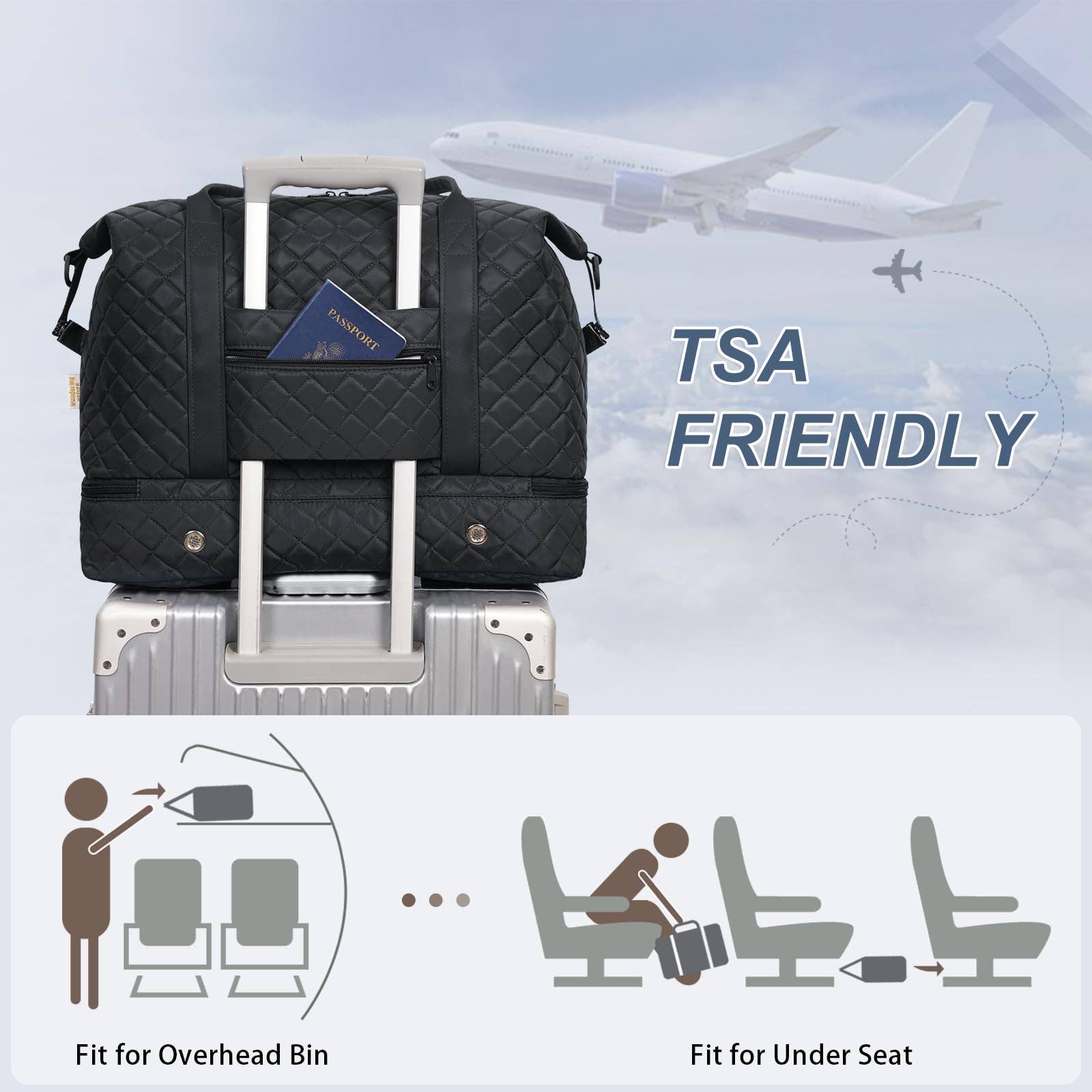 wandf – Engroshandel Stor rejse- og weekendtaske - Dame – Carry On Weekender-taske med skorum Rejsetaskesæt10