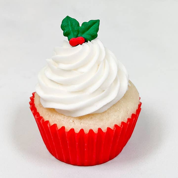 Summitbaking - Wholesale Cake/Cupcake Topper - Mini Holly Leaf Royal Icing Decorations