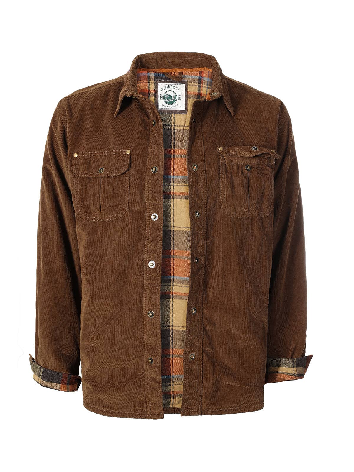 b-one inc – wholesale Shirt Jacket/Shacket - Men’s – Men's Corduroy Button Down Shirt Jacket with Flannel Lining GB-CJ951