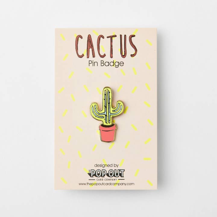 The Pop Out Card Company - Wholesale Lapel Pin/Button - Cactus Enamel Pin Badge