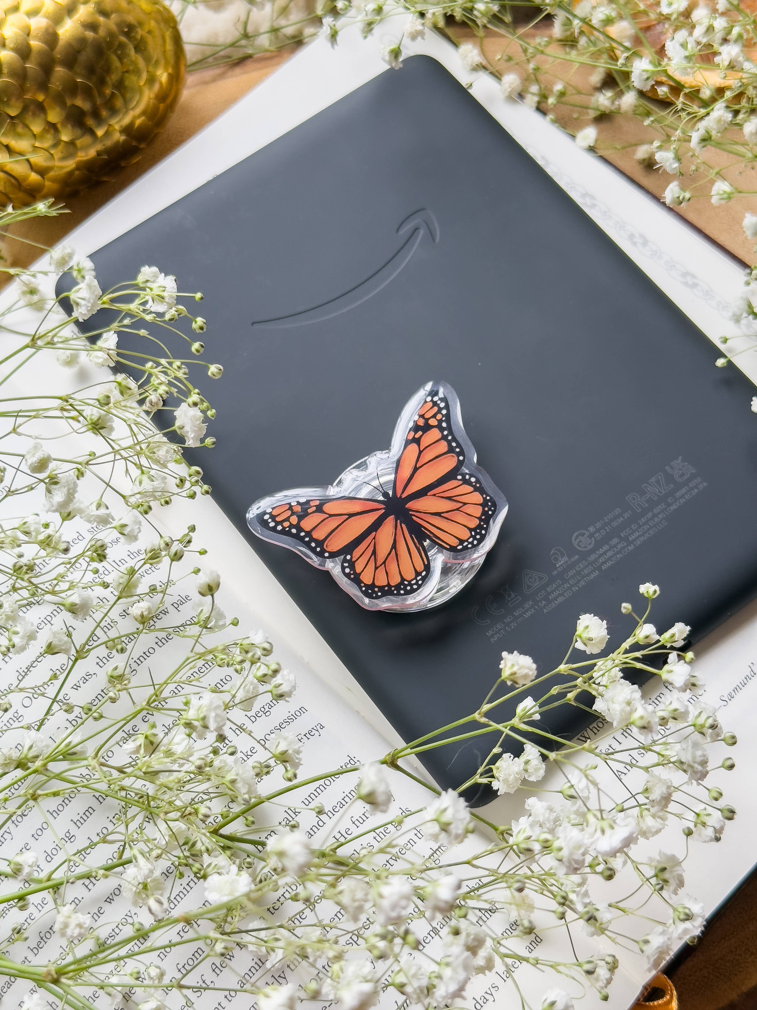Meaggie Moos - Wholesale Phone Grip - Monarch Butterfly Kindle / Phone Grip1