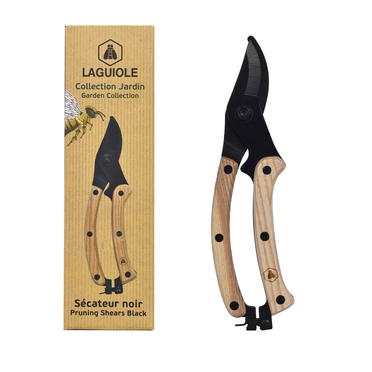 Laguiole - Wholesale Garden tool - LAGUIOLE, Black and Wood Pruner, Lightweight1
