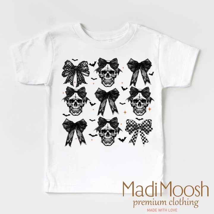Chemise d'Halloween Skulls And Bows - T-shirt d'Halloween pour la vente par Madi Moosh