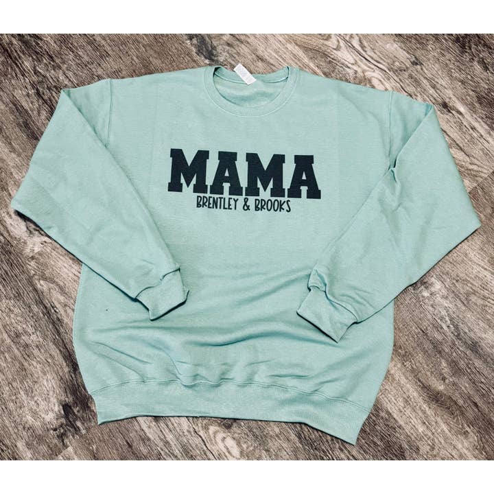 Sweat-shirt à col rond personnalisé Mama Graphic pour la vente par Rebellious Rose LLC