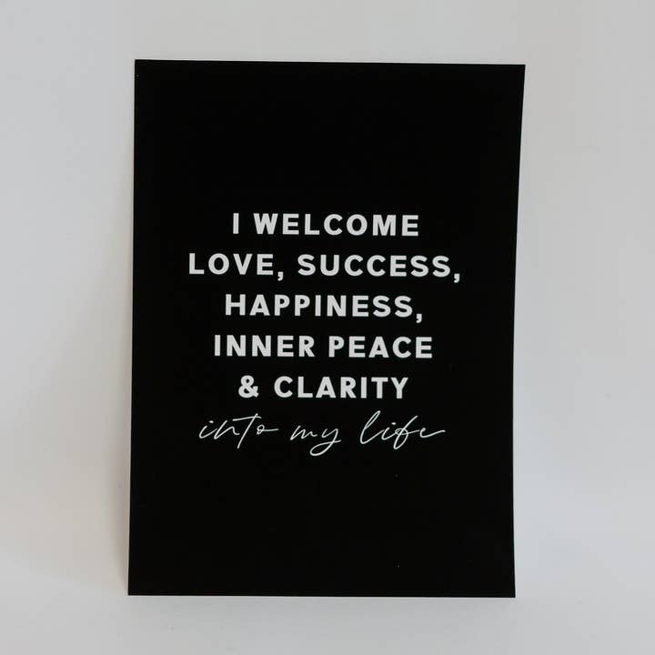 Mantra Print: I welcome love, success, happiness for wholesale by Maison Du Mantra
