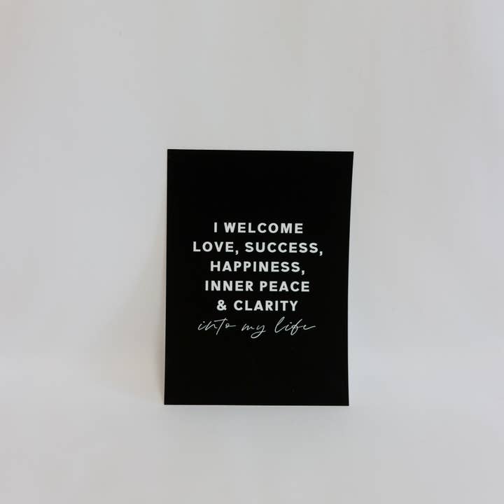 Mantra Print: I welcome love, success, happiness for wholesale by Maison Du Mantra