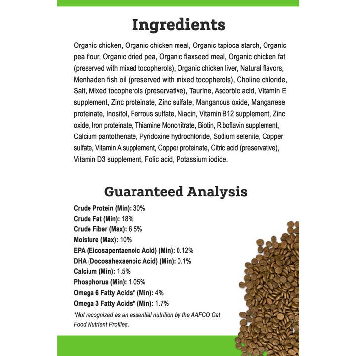 Tender & True Pet Nutrition - Wholesale Pet Food - Cat - Organic Chicken & Liver Recipe Dry Cat Food