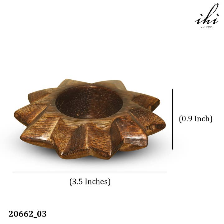 India Handicrafts Inc - Wholesale Napkin Ring - Elegant Wood Napkin Ring - Round Bursting Design2