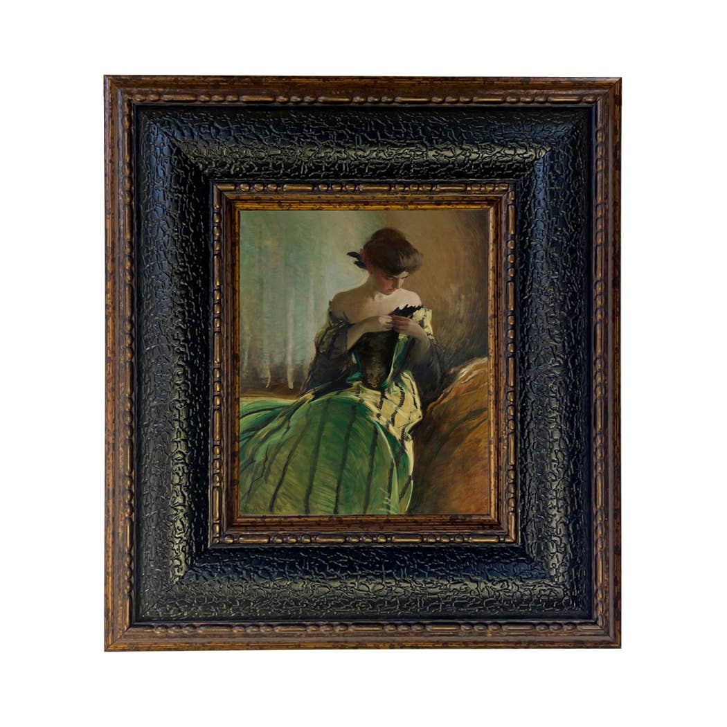 Madison Bay Co. - Historical Home Decor Reproductions - Vendita all'ingrosso Stampa artistica - Stampa su Tela Vintage di Donna in Abito Nero e Verde45