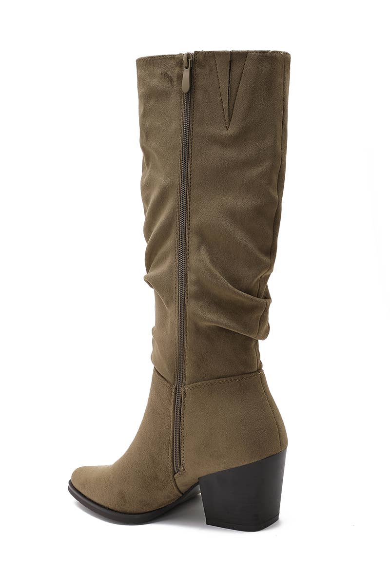 Joia Paris - Wholesale Boots - Unisex - Elegant block heel boots with pleated shaft WZ-11120