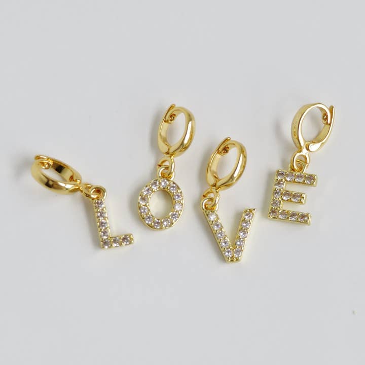 Diamond Initial Charms with Hinged Clasp for wholesale by Curated By Suarez