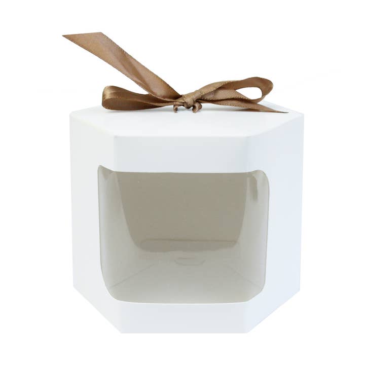 Pacote de 12 Sacos Kraft Hexagonais Brancos com Janela Transparente & Fita por atacado de Emartbuy