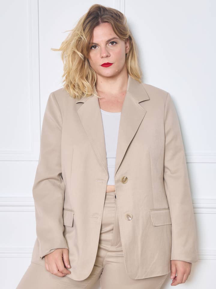 Plus Size - Chic Blazer with Classic Buttons for wholesale by C'MELODIE
