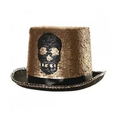 Chapeau réversible en forme de crâne à sequins dorés pour la vente par Party Expo, LLC