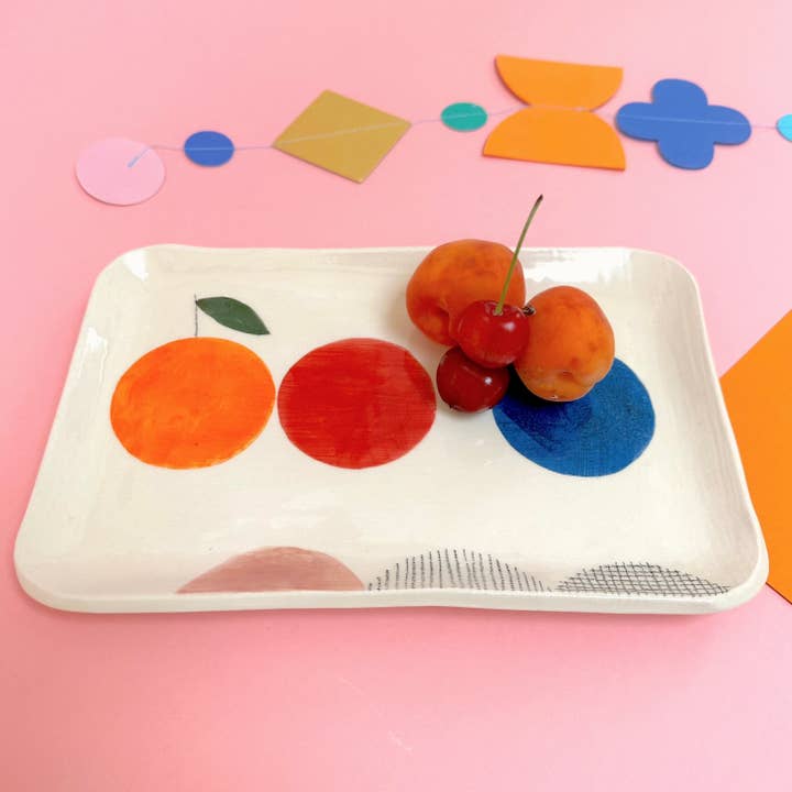 Ceramic tray handmade in Italy for wholesale by Odeon Studio