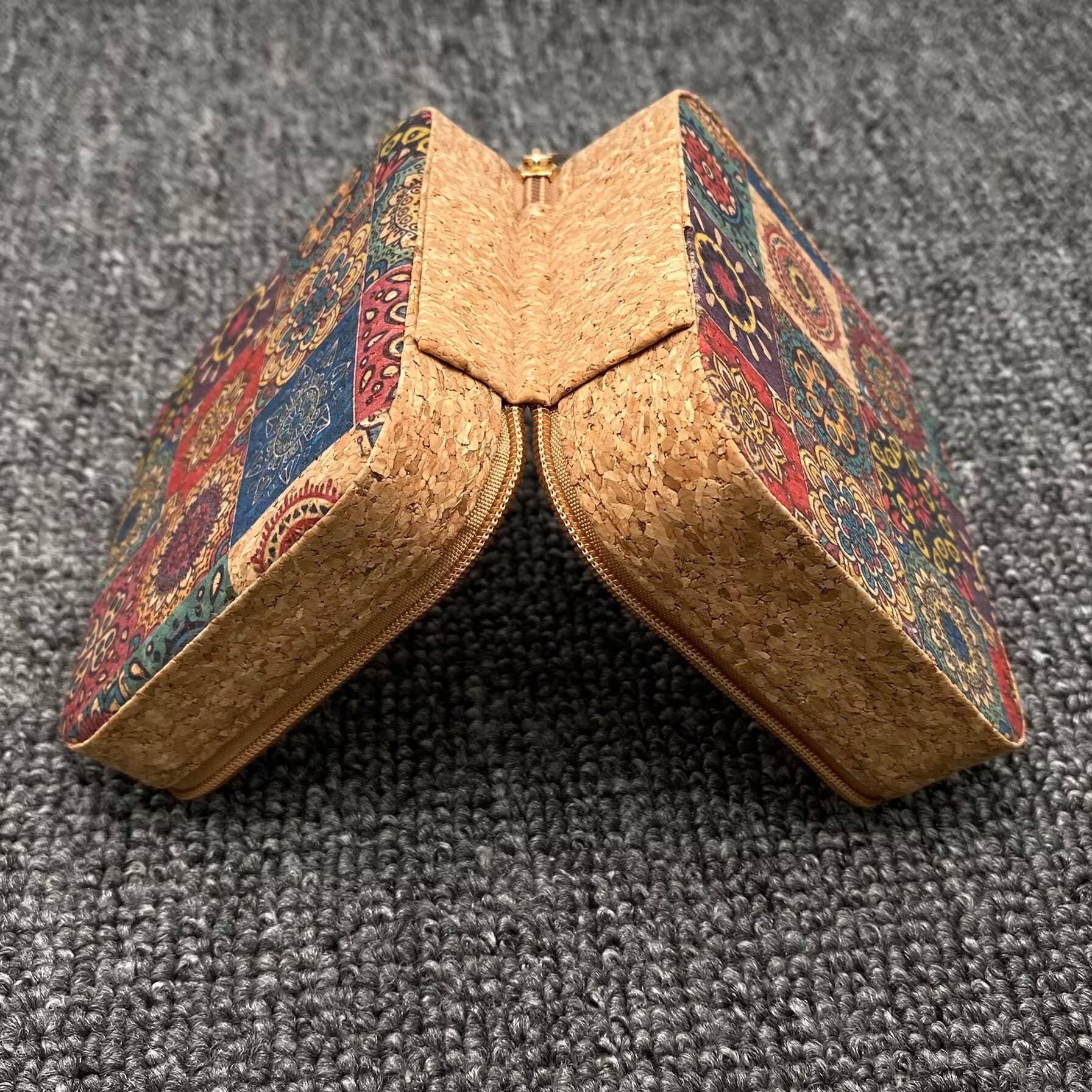 Mio Queena – Organizador/caixa de joias por atacado – Caixa vintage para guardar joias de couro PU com textura de grão de madeira6