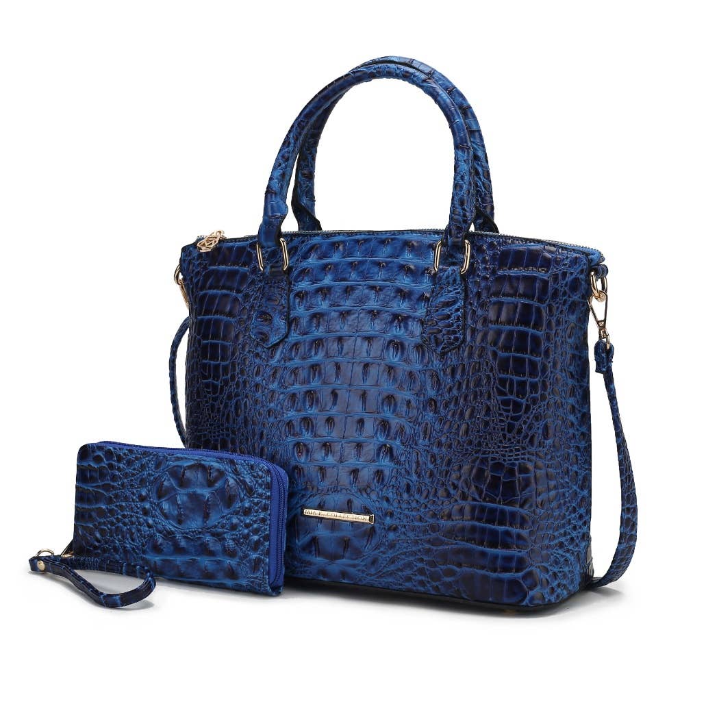 MKF Collection - Wholesale Tote Bag - Women's - MKF Collection Liora Croc Embossed Tote and Set Handbag.12