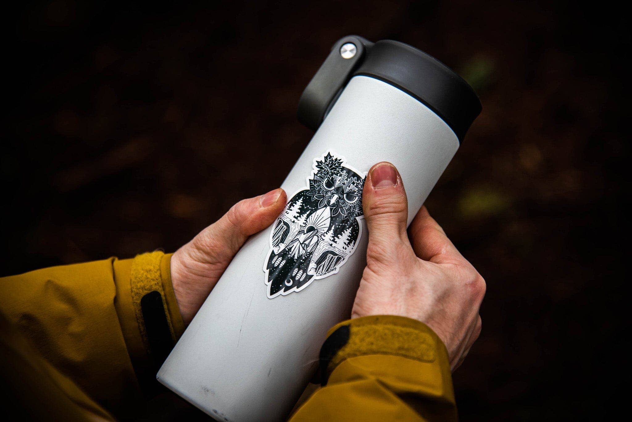 Mountain Mornings – wholesale Sticker – Owl Sticker1