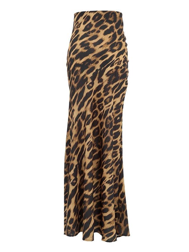 Marayn - Wholesale Skirt - Women's - Vintage Leopard Maxi Skirt Retro Summer Style 202413