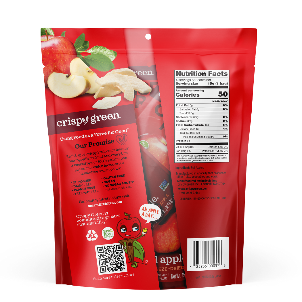 Crispy Green - Wholesale Dried/Dehydrated Fruit - Freeze Dried Apple 60g, Multi-pack1