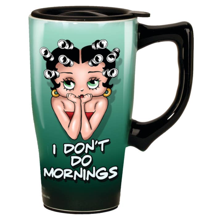 Spoontiques, Inc - Wholesale Coffee Mug - Betty Boop Mornings Travel Mug