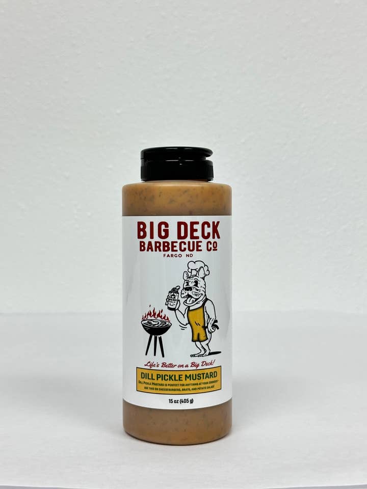 Moutarde au cornichon à l'aneth pour la vente par Big Deck Barbecue, Co.