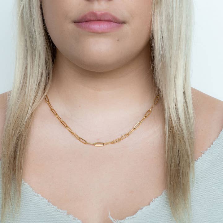 Spiffy & Splendid - Venta al por mayor Collares de cadenas y eslabones - Cadena de sujetapapeles plateada de lujo, 18 pulgadas11