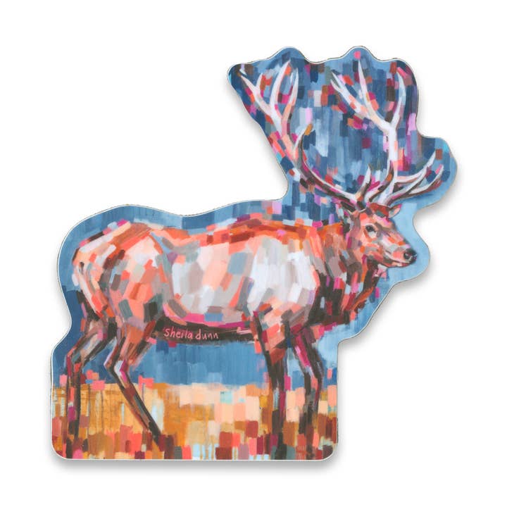 Vinylsticker Bull Elk voor wholesale door SheilaDunnArt