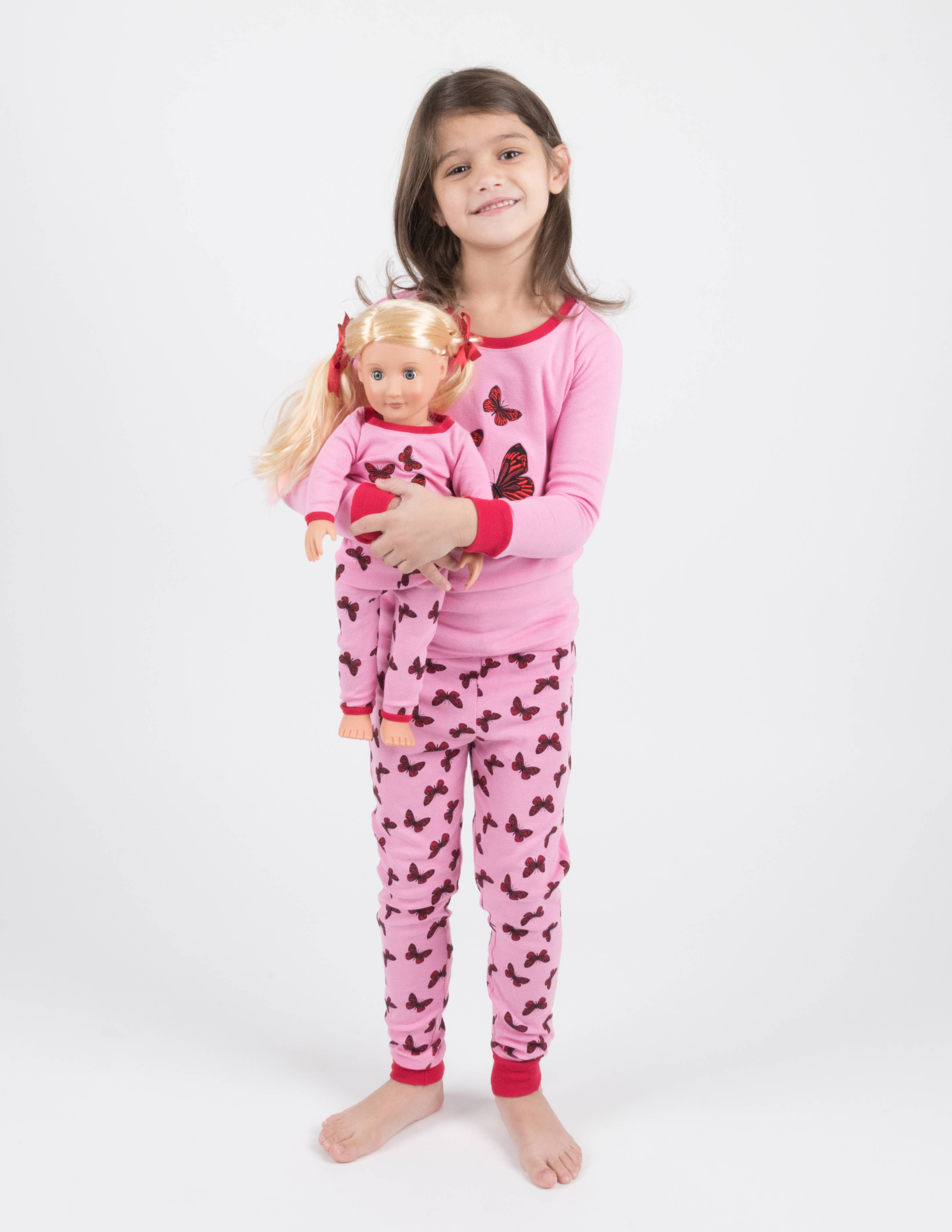 Leveret Pajamas - Wholesale Sleepwear Set - Kids - Kids Girl & Doll Cotton Pajamas6