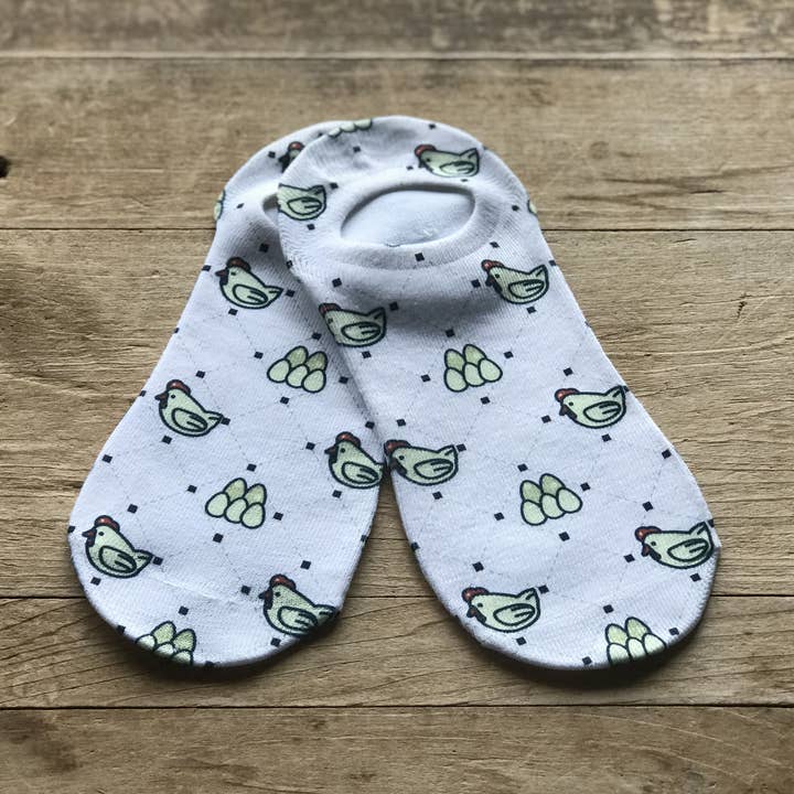 Chicken and Eggs No-Show Socks for wholesale by Simply Me • Gentlemen Est. 2017 LLC