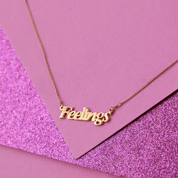 Feelings Nameplate Necklace for wholesale by VidaKush