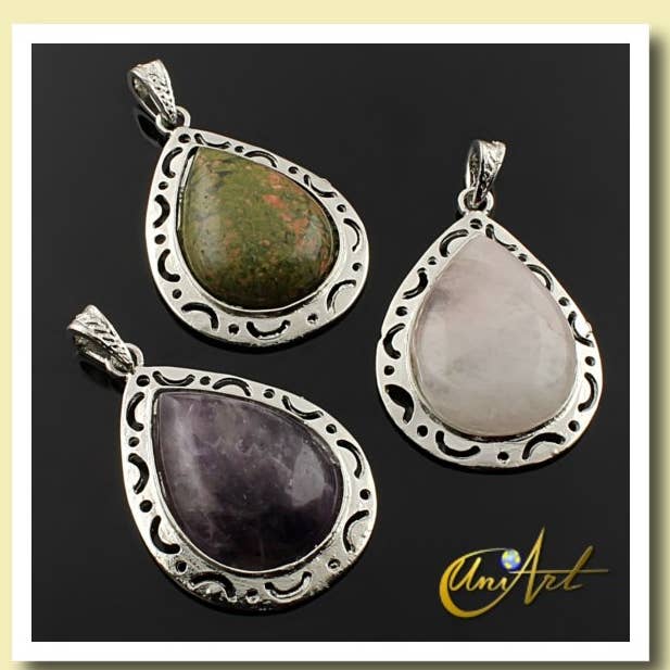 Anhänger Tropfen in Naturstein Modell Victoria für den Großhandel von UniArt